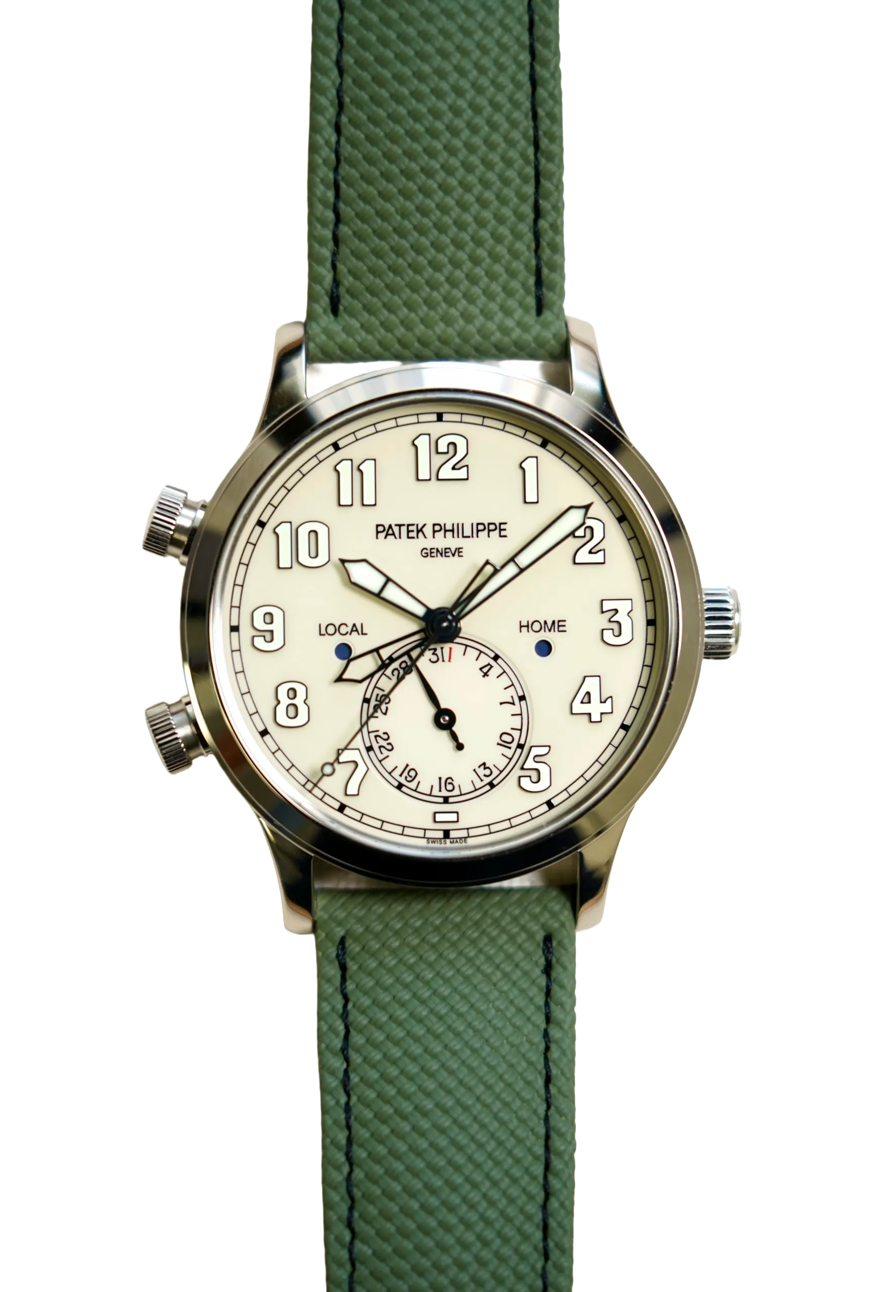 2025 Patek Philippe 42mm Pilot Travel Time Cream Dial Leather 5524G-010