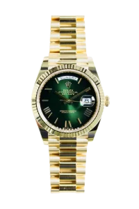 2025 Rolex Day Date 40mm Ombre Green Yellow Gold 228238