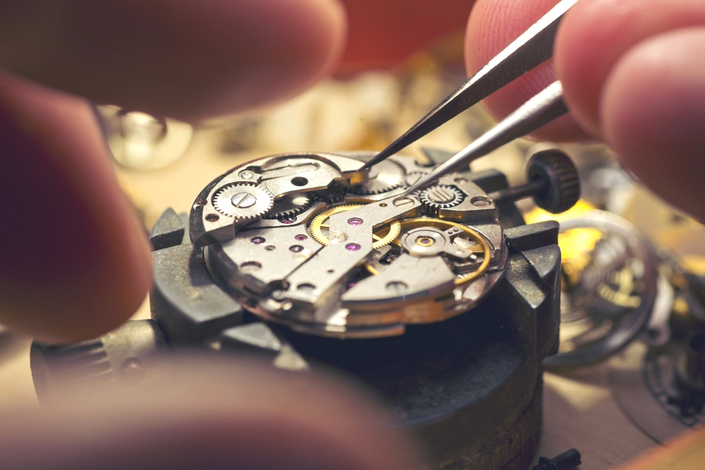 Working On A Mechanical Watch.