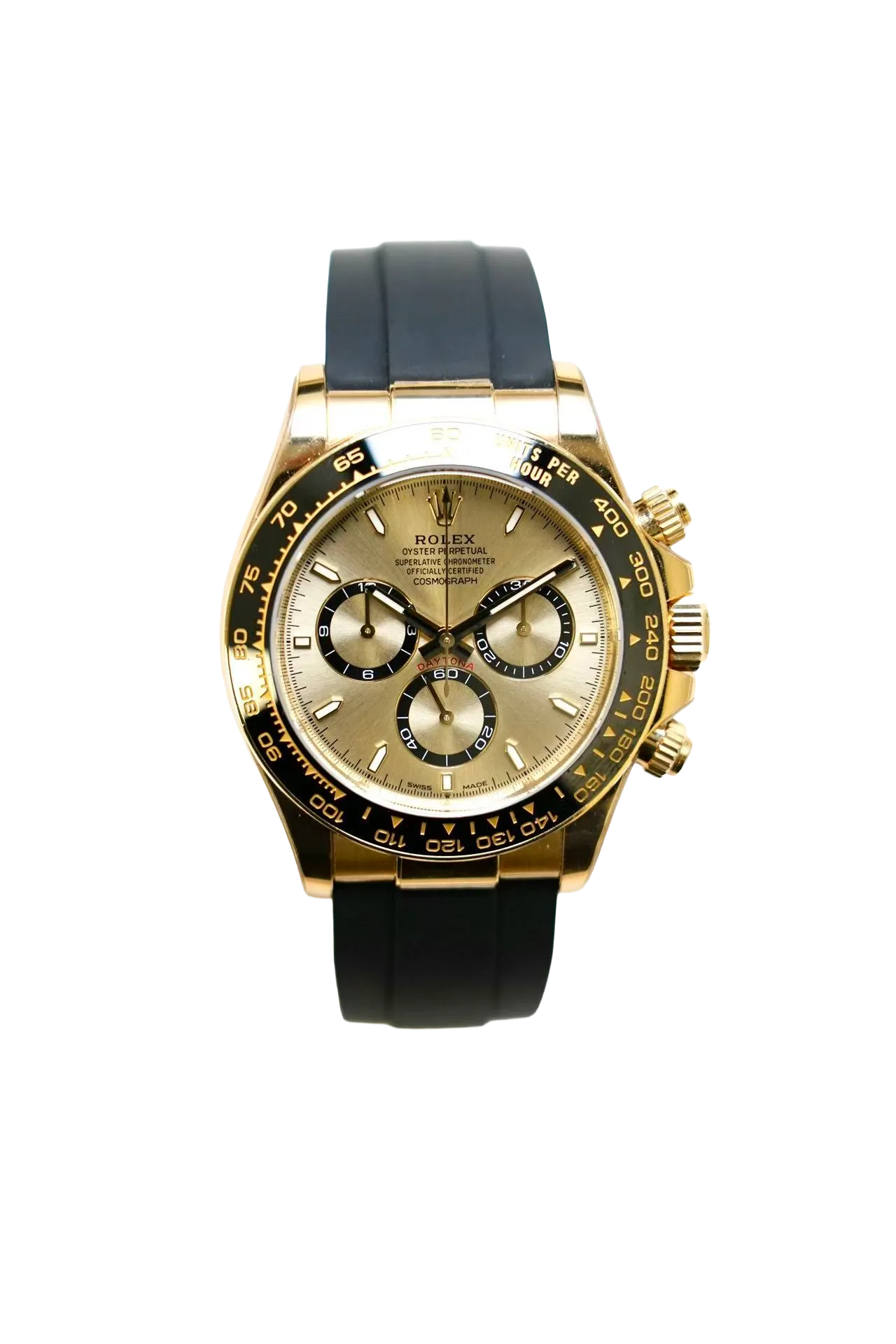 2024 Rolex 40mm Daytona Champagne Dial Oysterflex Yellow Gold 126518
