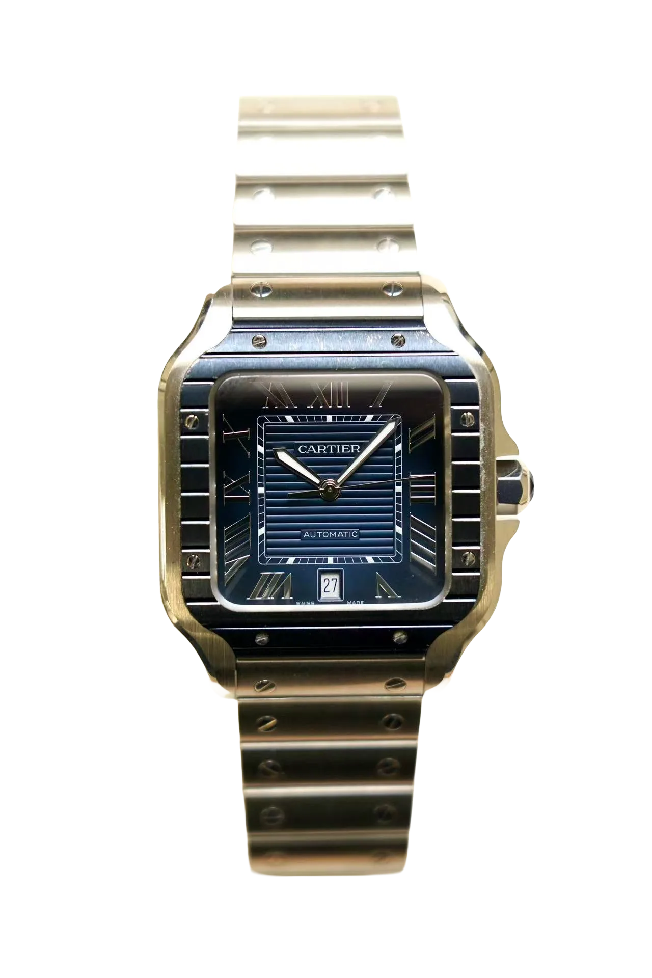 2022 Cartier Santos Large Blue dial PVD Steel WSSA0048
